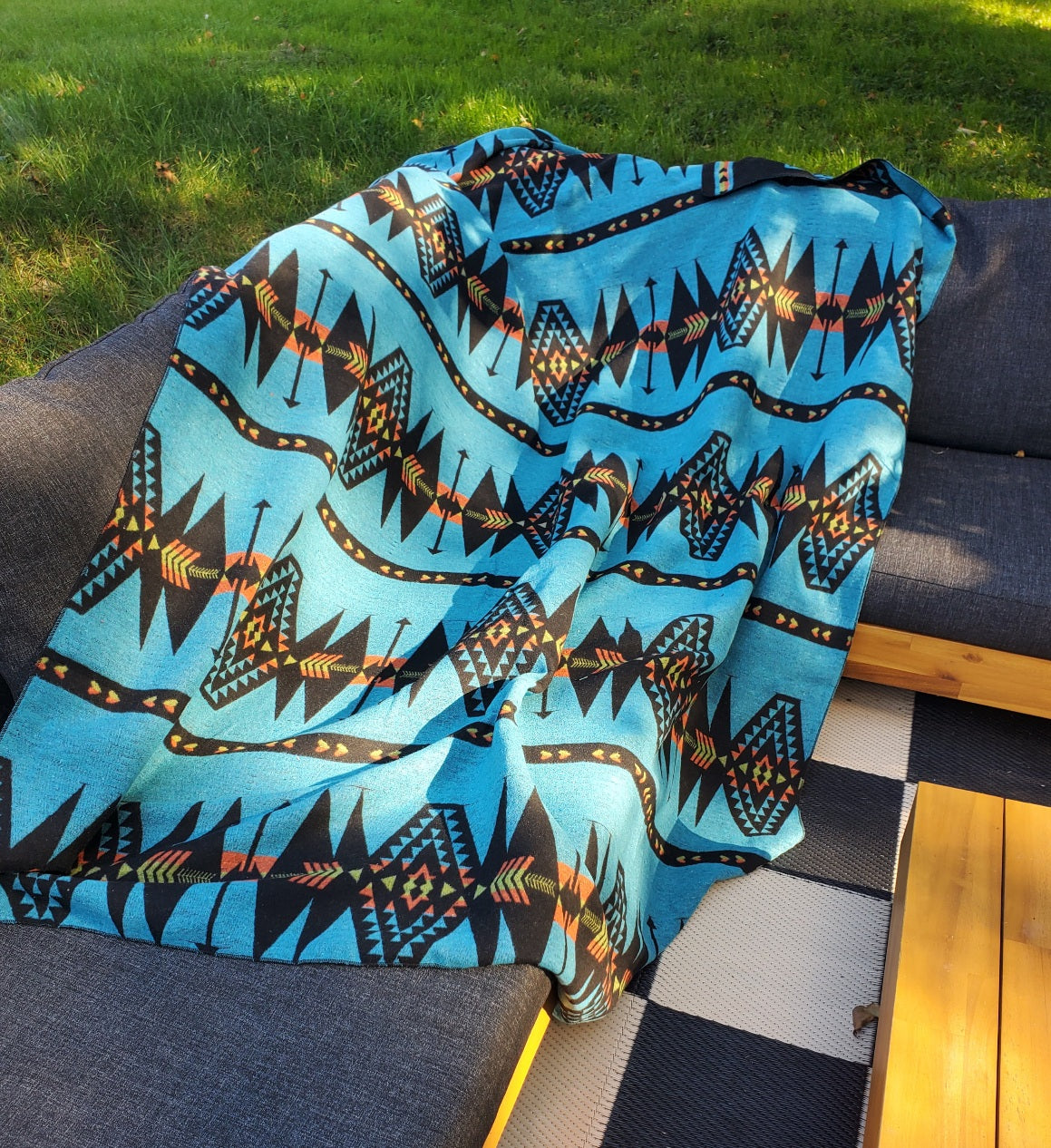 Catskill Camp Blanket in Turquoise