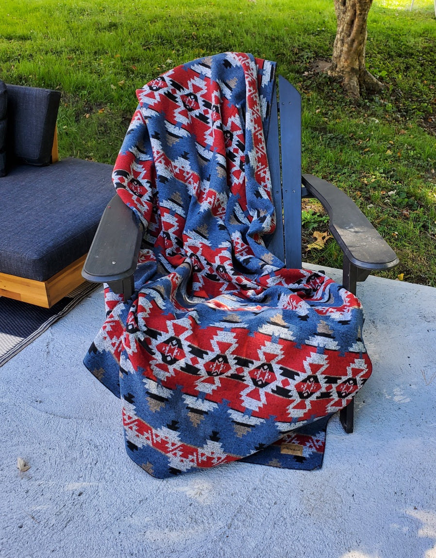 Catskill Camp Blanket in Blue Stone