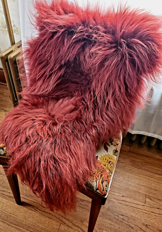 New Burgundy Icelandic Sheepskin