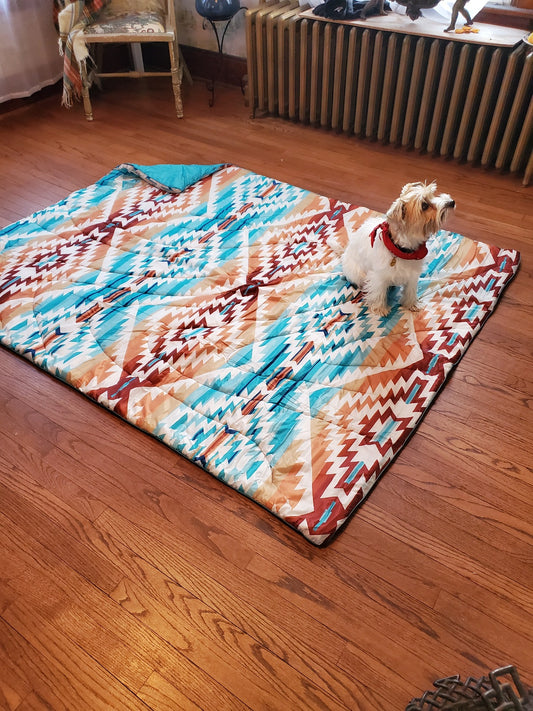 Catskill Quilted Go Blanket in Aqua