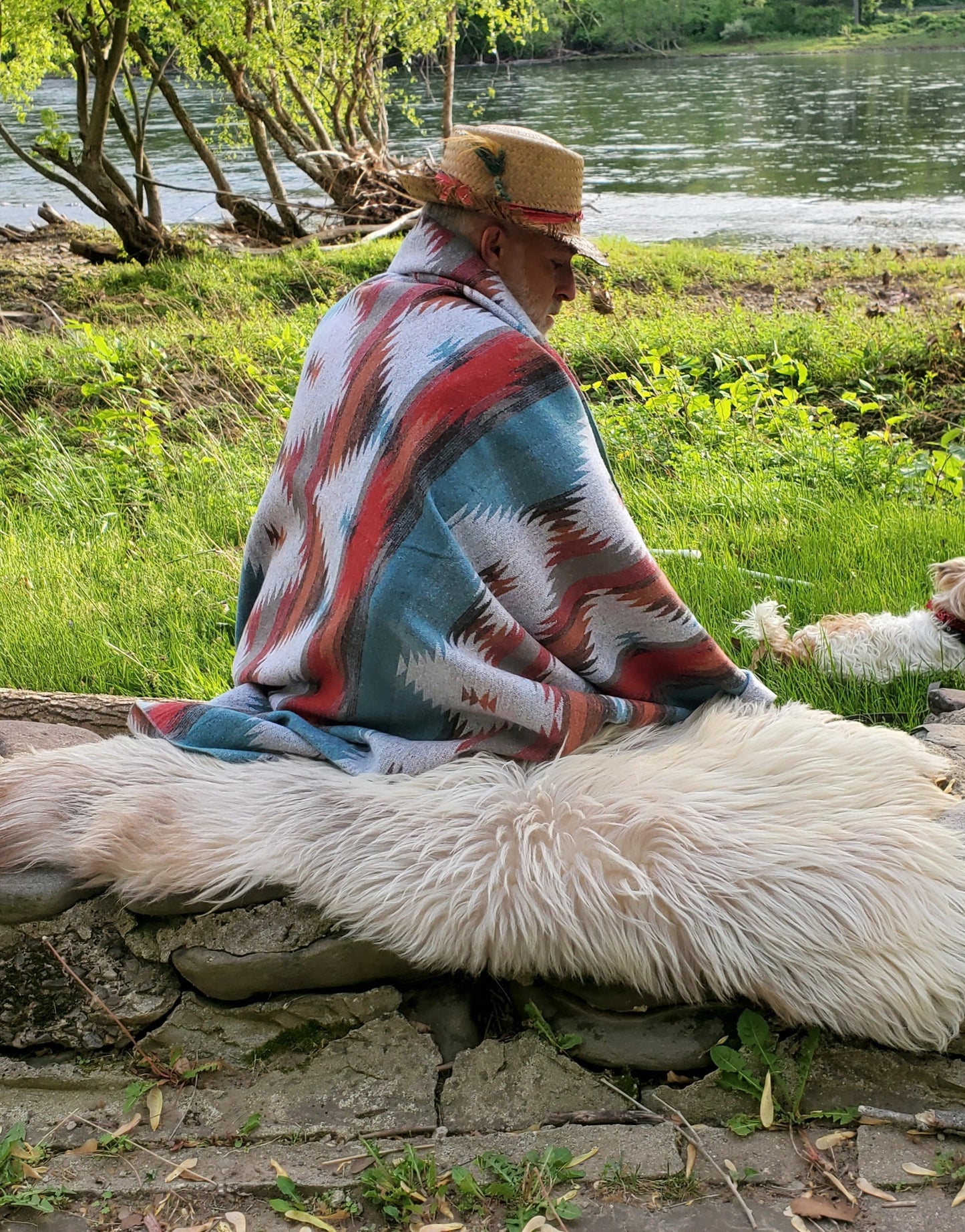 Catskill Camp Blanket in Egg Shell Blue